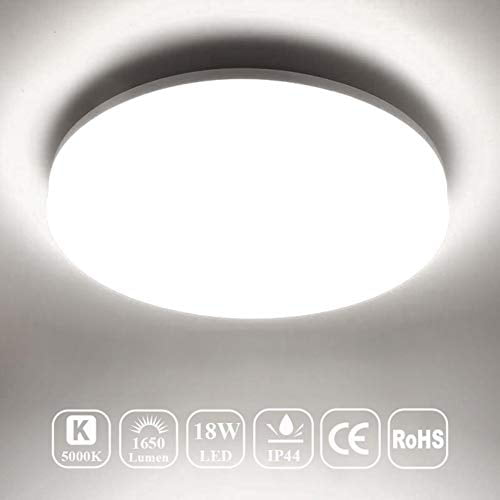 Airand 5000K LED Ceiling Light Flush Mount Ceiling Lamps 18W LED Ceiling Light Fixture,10.6 inch Square LED Light Fixture for Home & Office 1800LM Cool White 80Ra+ Hallway with 180Pcs LED Chips